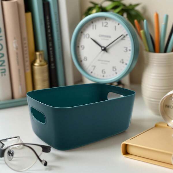 6 plastikowych pudełek do przechowywania z uchwytami, kosze do organizowania przechowywania, pojemniki na zabawki, pudełka do organizowania, odpowiednie do domów, kuchni, biur, łazienek i pomieszczeń do przechowywania żywności (jasne, 9,6 X 6,3 X 3,9 cala)