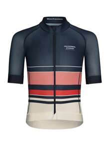 PNS CYCLING PNS CYCLING Men's Cycling Jersey, Striped Print Contrast Color High Elasticity Breathable Quick-Dry Short Sleeve Shirt, Tight Fit Aerodynamic Competition Cycling Top, Suitable For Racing And Outdoor Cycling
