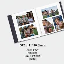 Album photo adhésif pour photos de 4" x 6" et 8" x 10", album photo scrapbooking en lin pour anniversaire familial, livre photo mémoriel avec fenêtre avant, albums photo DIY avec 40 pages vierges et un stylo