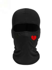 1pc Heart Print Ski Mask Balaclava Face Mask For Men Women UV Protection Windproof Scarf For Snowboard Motorcycle