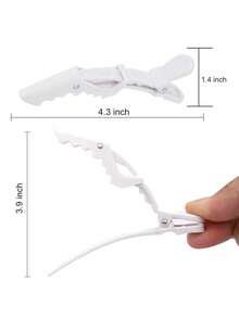 1个无缝鸭嘴发夹，美发沙龙专用，适用于染发、烫发和分区，返校季、旅行度假必备，女士发饰，后梳，理发配件，吹风机，头发，理发师，美发工具，美发产品，发饰，边缘梳，造型梳，卷发产品，美发设备，配件，剪发剪刀，圣诞节，理发店，美发，吹风机，发梳，理发师，理发配件，美发设备，理发师，理发配件，理发店，美发设备 - 白色 - 查看 3