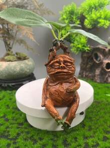 1pc, Funny Leaf Dwarf Resin Garden Forest Decoration, Mandrake Resin Statue, Micro Landscape Ornament, Outdoor Garden, Patio, Living Room, Bedroom, Outdoor, Decorative Resin Crafts