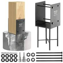 Soporte de ménsula en forma de U para poste de cerca de uso pesado de 8"X8" (realmente 7.5"X7.5"), soporte de poste de concreto húmedo para barandillas de terrazas, cercas, cenadores y cimentación de concreto húmedo (gris oscuro-1 paquete). Almacenamiento para dormitorio de vuelta al colegio