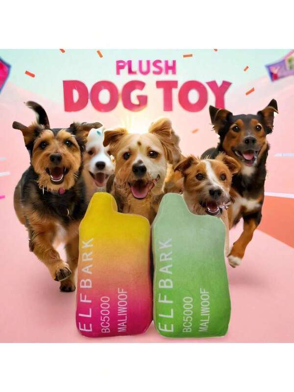 1 pieza Muñeco de peluche simulado de cigarrillo electrónico para mascotas, emite sonido, masticable y limpieza dental para gatos/perros, regalo perfecto para mascotas