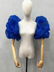 One Piece Black Organza Puff Sleeves 2 Elasticated Bridal Sleeves Autumn Accessories