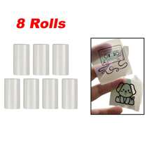 2/4/8 Rollen transparentes Klebesticker Papier für tragbare Mini-Drucker - kompatibel mit den meisten Modellen, beinhaltet Kamera, Gans, Drachen und süßer Bär Designs, perfekt für Basteln und DIY Projekte, vielseitige Klebesticker | Illustrierter Papierrollen | Glattes Texture Papier