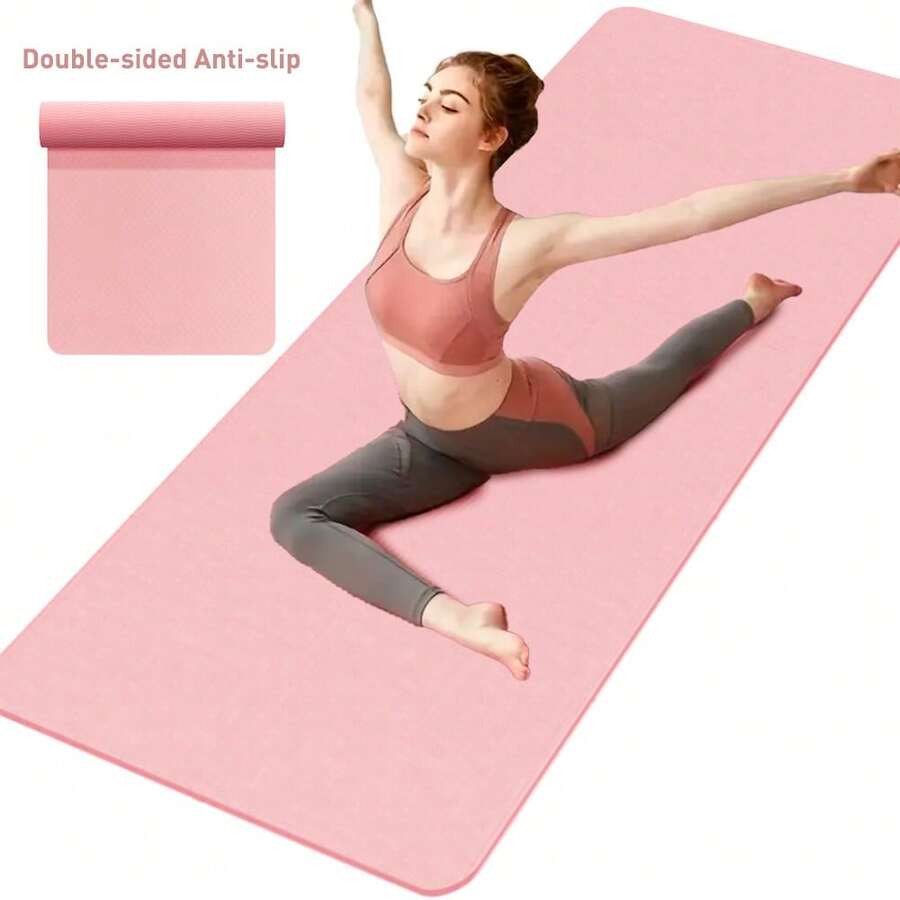 1 pezzo Tappetino da yoga pieghevole spesso, tappetino da yoga comodo e antiscivolo, dimensioni 183*61*0,4cm, cuscino morbido, tappetino da fitness reversibile antiscivolo, adatto per squat, allenamento, fitness, palestra, ottimo come regalo per madre, compleanno, Natale, ginnastica, esercizi, Pilates, allenamento a casa, calze sportive, calze fitness, calze yoga, calze Pilates - Multicolore - Visualizzare 1