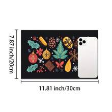 1 pieza Posavasos de silicona con impresión de carta navideña, hombre de jengibre y caramelos, antideslizante y muy absorbente, lavable, apto para encimera, cocina, mesa de comedor, decoración navideña