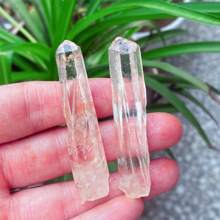 1pc 4-5cm Natural Himalayan Red Skin White Quartz Hexagonal Column, Clear Quartz Tower, Transparent Quartz Column, Quartz Magic Wand, Quartz Crystal Mineral Specimen, Quartz Cluster, Crystal Healing, Energy Healing, Crystal Gift; Each Natural Stone Is Unique, Random Shipment