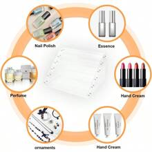 Clear Nail Polish Paint Organizer Holder Rack Shelf 6 Tier Acrylic Tattoo Ink Essential Oil Display Stand Holds Up To 4896 Bottles For Table Fit 12oz Bottles