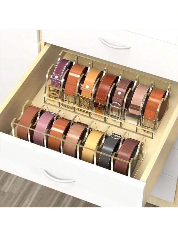 1 Stück Acryl Gürtel Organizer Halter mit 7 Fächern und Ausstellungsständer