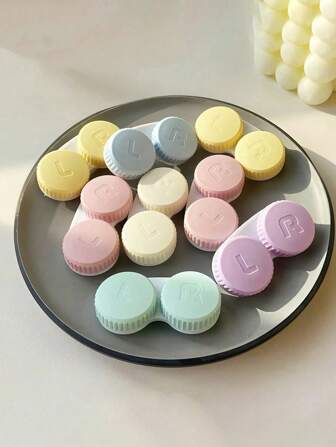 6PCS/2PCS/1PC Simple Contact Lens Case Double Box Beauty Contact Lens Storage Box Single Double Box Double Piece Beauty Contact Lens Case