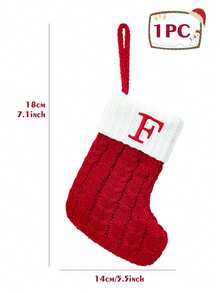 1件圣诞针织字母图案长袜，小号圣诞英文字母挂袜，双面壁炉挂袜，圣诞派对装饰，派对礼物，派对用品，个性化首字母长袜，圣诞树装饰，家居圣诞装饰，房间装饰，圣诞礼物套装，装饰品，2026新年装饰，冬季圣诞装饰，家居圣诞礼物，圣诞装饰 - 紅色字母針織襪 - 查看 13