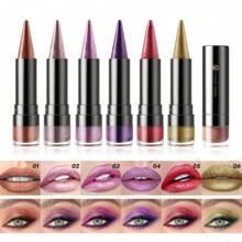 YOUNG VISION 1 pieza Lápiz labial de punta afilada con perlas y brillo, de larga duración y resistente a las manchas, lápiz labial de perlas multiusos, lápiz para labios y sombra de ojos