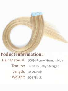 Jessie's Selection 20pcs/Pack 50g Tape In Hair Extensions Skin Weft Remy Silky Straight Seamless Invisible Tape Adhensive 150Grams 100% Human Hair Extensions For Volume Add Length Luxury Quality Affordable Cost Salon Quality(#18P613 Ash Blonde Balayage Highlight) - S18/613 - 查看 4