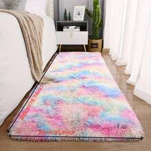 1 Piece Rainbow Plush Soft Children's Carpet For Bedroom Soft Furry Carpets Living Room Kids Baby Room Nursery Playroom Cute Room Decor Area Rug
