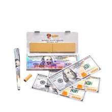 1/5/24 Books 110mm Extra Large Size Cigarette Rolling Papers + Filters, Dollar Pattern Design, 24 Papers + 24 Filters Per Booklet, Smoking Accessory Rolling Papers
