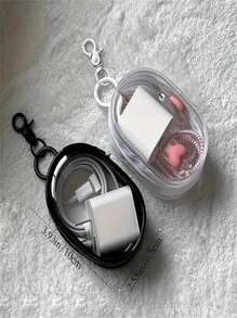 1 pièce Porte-câble de données portable, porte-clés multicolore en forme de sac, style minimaliste polyvalent, convient pour une utilisation quotidienne comme suspension de sac (anneau porte-clés aléatoire fourni), accessoire de voiture, pendentif de sac, école