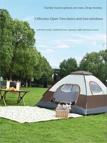 Portable Pop-Up Tent, Hydrophobic Polyester & Glass Fiber, All-Season Round Zippered Shelter With UV Protection For Outdoor Camping, Portable Shelter Spacious Interior Tent Durable Outdoor Tent, Camping Tent