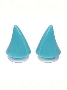 2/4 piezas - Cuerno de becerro creativo para casco de scooter eléctrico y motocicleta - Iluminación redonda retro, accesorios multiusos de ventosa roja y azul, de TPU duradero, piezas de motocicleta