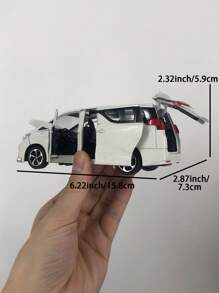 ESCBBXX 1pc Zinc Alloy Die-Cast Exterior Commercial Vehicle MPV Model Toy Car, 6.22inch Long X 2.87inch Wide X 2.32inch High, Realistic Model Toy Car With Openable Doors/Trunk, Lights, Sound Effects, Rolling Tires, Detailed Interior, Suitable For Children Boys Birthday Festival Gift Toy Car Collection