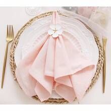 20 片粉色布餐巾，具有柔软的皱纹纹理，纯色方形布餐巾适合圣诞节、婚礼、感恩节、派对装饰，有多种颜色可供选择 - 彩色 - 查看 3