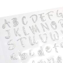 800pcs/10sheets Silver Glitter Alphabet Letter & Number Stickers, 1 Inch Shiny Silver Adhesive Letter Decals For DIY Crafts, Scrapbooking, Address Labels, Decoration, Gifts, School Supplies,Back To School - Silver - View 3