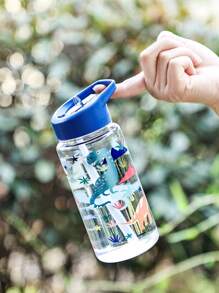 1pc 500ml Cute Animal Design Kids Water Bottle, Best Gift For Boys And Girls, Straw Cup Suitable For Outdoor, School, Sports, Graduation Season, Portable