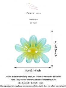 1件装全新糖果渐变色雏菊形发夹，是送给女性的完美礼物，包含大号发夹、螃蟹形发夹和发饰。送给女性朋友的理想礼物。夏季 - 彩色 - 查看 12