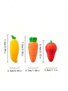 2pcs/5pcs Jumbo Fruit Erasers, Creative Student Stationery, Cute Mango,Strawberry,Carrot Shape Erasers