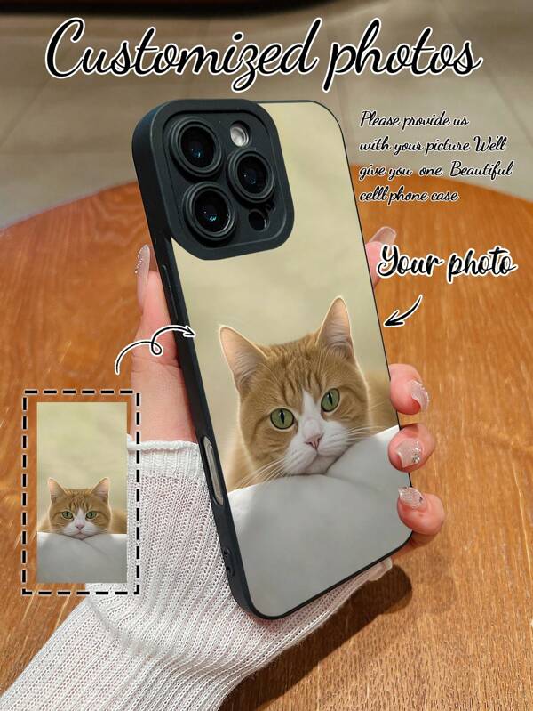 1 Stück personalisierter Fotohandy-Hülle kompatibel mit iPhone 16 ProMax/16 Pro/15 ProMax/14 ProMax/13 ProMax/A12/A13/A14/A15/A54/A55/13C/OPPO A15/OPPO A17/Honor X6A/X7B/X8B/X6/S23 Ultra/S24 Ultra/A52S/VIVO/OPPO/SAM/Redmi, personalisierte matte schwarze TPU-Schutzhülle mit einzigartigen Fotos, tolles Geschenk zu Geburtstag, Familie, Valentinstag, Weihnachten