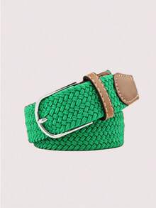 休闲商务高尔夫女士编织腰带，帆布弹性可扩展编织弹力牛仔腰带，适用于高尔夫球场、马术、商务会议