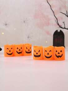 6Pcs Halloween Pumpkin Expressions Candles Light,Flameless Tealights Halloween Candles,Mini Horror Party Props, Pumpkin Light Expressions,Suitable,Battery Operated LED Tealights,For Home Party Decor, Party Supplies, Gifts, Bedroom Table Spooky Decor,Autumn Decoration, Day Of The Dead Candle Decoration,Fall Decor ,Halloween Decorations,Christmas Decorations,Halloween Home Decorations