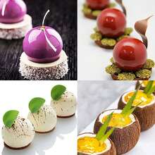 巧克力球模具球形圆形硅胶巧克力蛋糕慕斯甜点烘焙糕点烤盘 - 彩色 - 查看 2