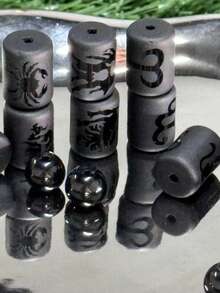 20pcs High-Quality Constellation Decorative Beads & Natural Obsidian Crystals, Can Be Used To Make DIY Jewelry, Bracelets, Couple Necklaces, Mobile Phone Chains And Unique Constellation Jewelry Gifts, Are Ideal Gifts For Halloween, Christmas And Thanksgiving. - Multicolor - View 4