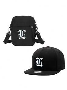 2pcs/Set Unisex 26 Letter Printed Baseball Cap & Portable Chest Bag Set, Outdoor Street Fashion Casual Adjustable Hat, Suitable For Spring, Summer Everyday, Outdoor Camping, Birthday, Father's Day Gift