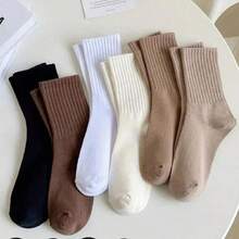 6pairs/Set Sporty Long Tube Socks Crew Socks - Multicolor - View 5