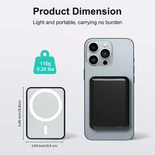 无线移动电源，5000mAh 磁性便携式充电器，带可折叠支架 15W USB C，15W 快速充电外置电池组兼容 15 Pro Max/15 Plus/15 Pro/15、 14/13/12 系列，适合夏季假期户外旅行/露营和紧急备用移动电源，适合送给家人、朋友、生日的礼物，磁性无线 - 灰色 - 查看 5