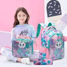 3PCS Girls Backpack Cute Backpack For Girls - 3 In 1 Set With Lunch Bag & Pencil Case - Ages 8-10 The Best Gift For Girls - Multicolor Girls Backpack 195 - View 4