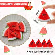 Yaomiao Fake Watermelon Simulation Watermelon Slices Artificial Fruit Slice Realistic Lifelike Fake Fruits Plastic Decor For Photography Props