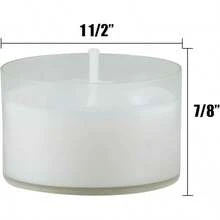 192 Unidades Velas Blancas Sin Aroma, Tiempo de Quema Extendido de 6 a 7 Horas, Vela Transparente en Forma de Taza de Té - Blanco - Ver 9