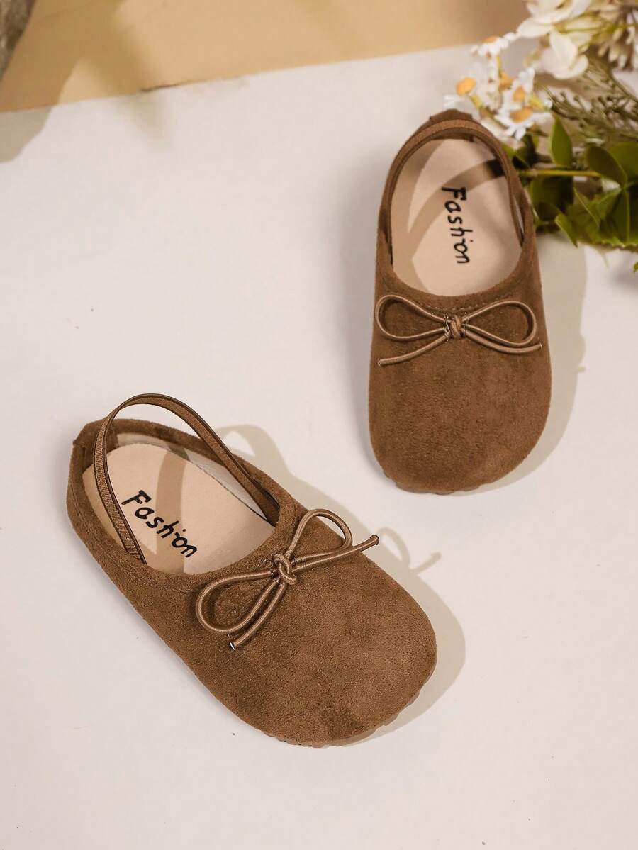 Giày bệt đế mềm có nơ thắt kiểu công chúa mới, thích hợp cho mùa xuân và mùa thu. - màu nâu - Xem 1