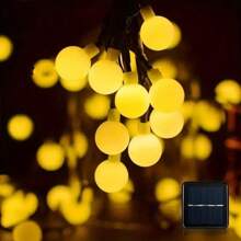 1 Peça Série de Luzes 20/30/50/100/200 LED Bola Branca, Luz Decorativa para Jardim ao Ar Livre Natal, Luz Atmosférica para Decoração de Festa de Feriado, Alimentada por Caixa de Bateria, Branco Quente