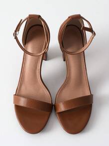 Sandalias de tacón alto para fiesta y baile con punta abierta, tacón grueso y correa de tobillo, regalos de Navidad para damas