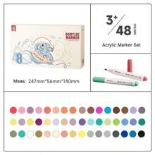 White Barrel Fresh Material Mobee Acrylic Marker 12/24/36/48 Painting Marker Pen Soft Nib Brand With European Standard Just For Kid's Gift Back School Markers