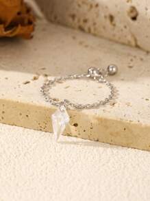 MODIAN MODIAN 925 Sterling Silber Mode glänzende Sterne geometrischer CZ-Anhänger verstellbare Gliederkette Ringe für Frauen Edel-Schmuck