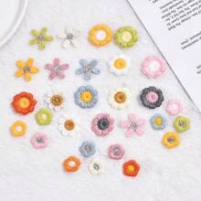 10PCS Small Flower Patches Hand Stitch On Applique For Clothes Embroidered For Clothing DIY Motif Stripes Clothes 20mm/13mm