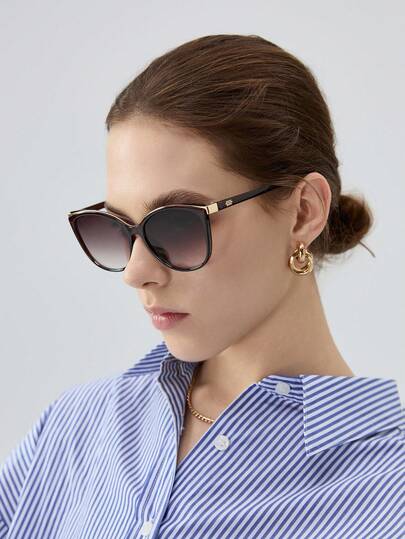 1 pieza con decoración de montura de plástico con forma de ojo de gato, accesorios de moda para la playa, accesorios de playa para mujer, básicas, atuendos de mujer de otoño e invierno, ropa casual de negocios, regalos de invierno