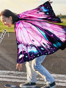 1 Stück/Themen Festival Party Erwachsene Schmetterling Flügel Umhang Schal Farbverlauf Fairy Kostüm Requisiten, geeignet für verschiedene Cosplay Bühnenaktivitäten Kostüme Halloween