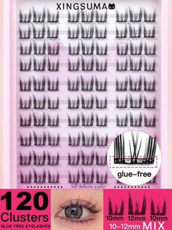 90 簇 C 0.07 无需胶水无需卸妆单根睫毛簇自然外观 DIY 睫毛延长假睫毛自然簇 Cosplay 睫毛 10 排佩戴无需胶水睫毛自然长假睫毛簇女士眼睛派对俱乐部化妆工具初学者猫眼睫毛自粘睫毛扇形亲肤超轻万圣节睫毛妆圣诞睫毛睫毛簇、睫毛簇、单根睫毛、睫毛、假睫毛